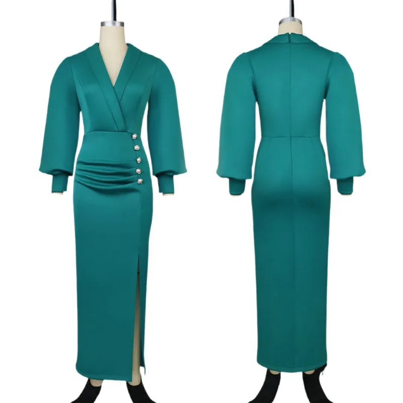 Plus Size Women's Clothing Casual Fruit Collar Dress Light Ripe Style Pleated Design Balloon Sleeve Hip Step Skirt Women Dres
