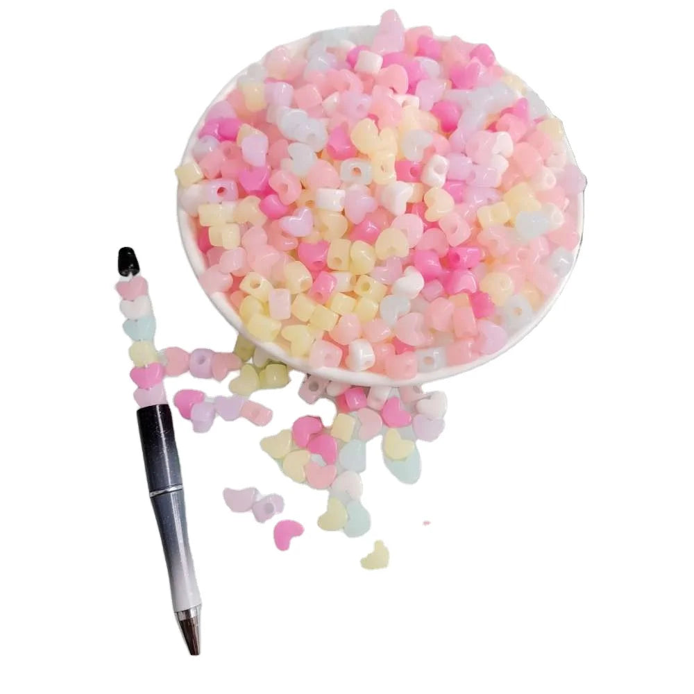 Jelly Candy Color Acrylic Heart Star Beads Assorted Pastel Loose Spacer Beads Bulk for Jewelry Making Findings DIY Crafts