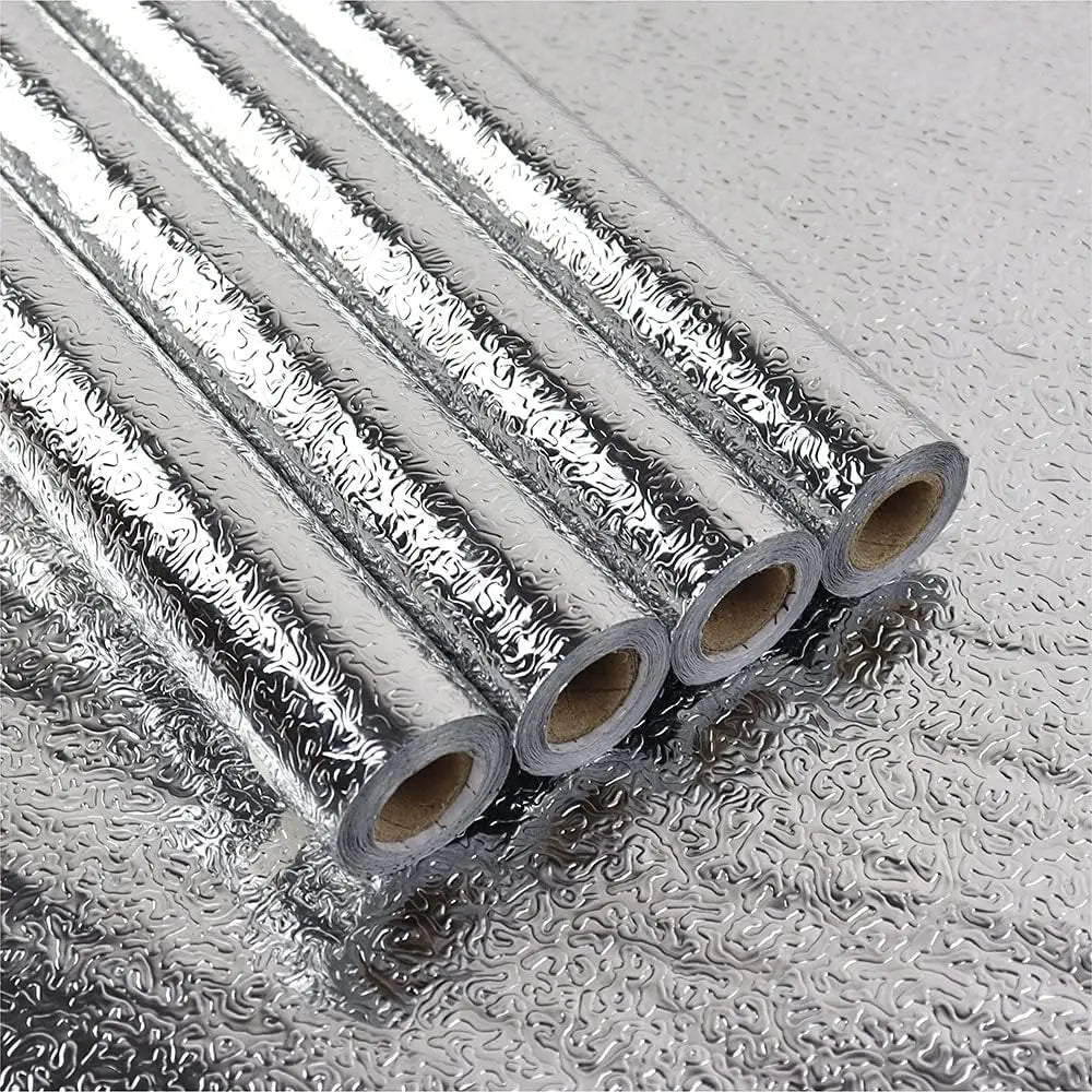 ORON 3D Oil Proof Peel and Stick Self Adhesive Water Proof Heat Resistant Wall Sticker Aluminum Foil for Kitchen