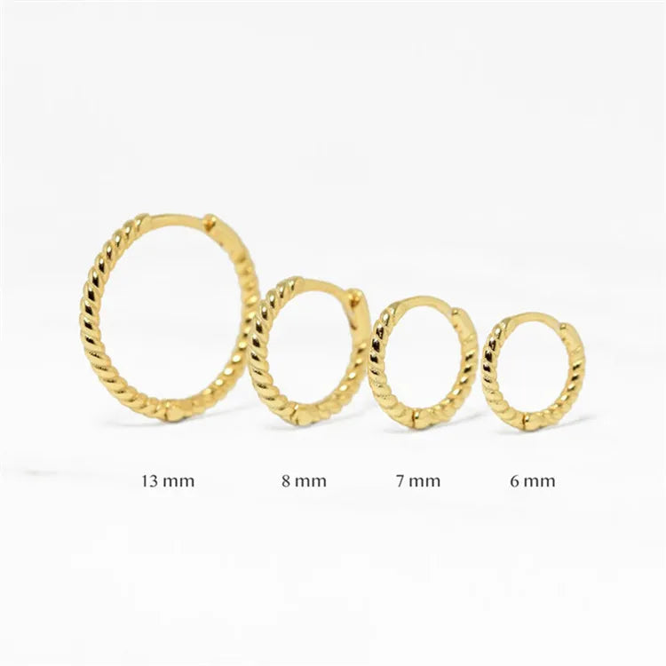 SP Popular Design Custom S925 Twist Hoop Sterling Silver Huggie Earrings for Women