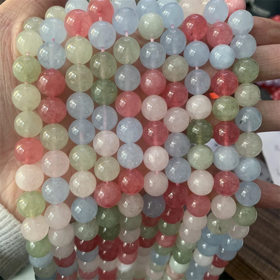 Wholesale 10mm Morganite Stone Jade Bead Gemstones Polished Loose Round Beads
