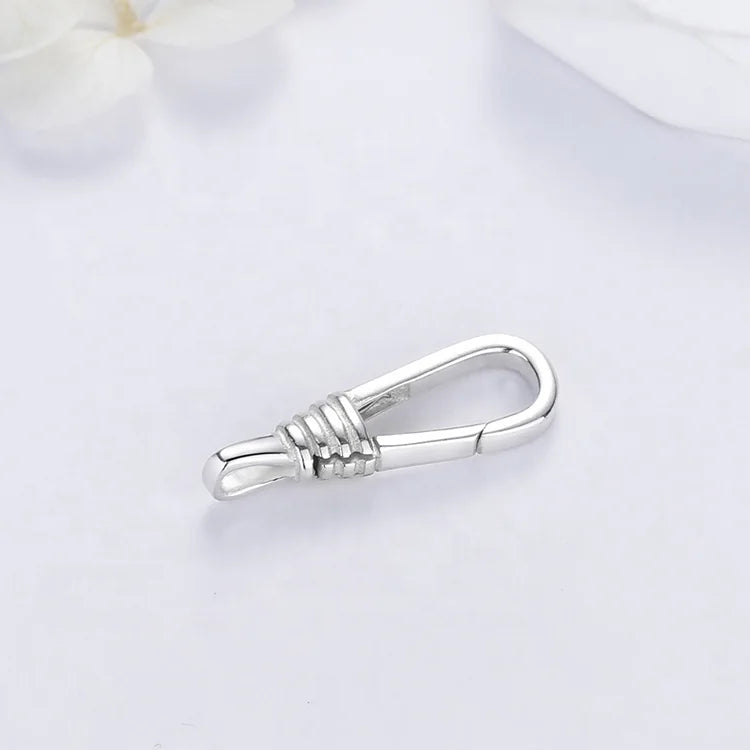 Spring Gate Keychain Clasp 925 Sterling Silver Oval Push Lock Light Bulb Shape Snap Clip Findings for Bracelet Necklace Jewel