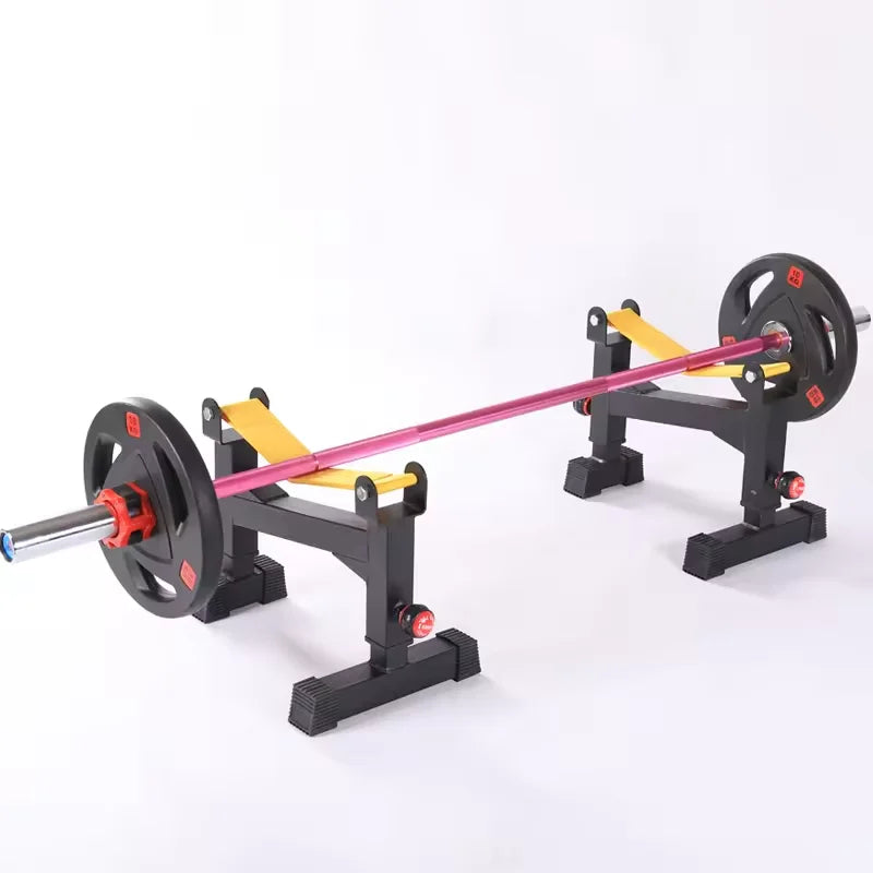 SP Customized Steel & Rubber Deadlift Rack with Adjustable Buffer Black for Home/fitness Room Use