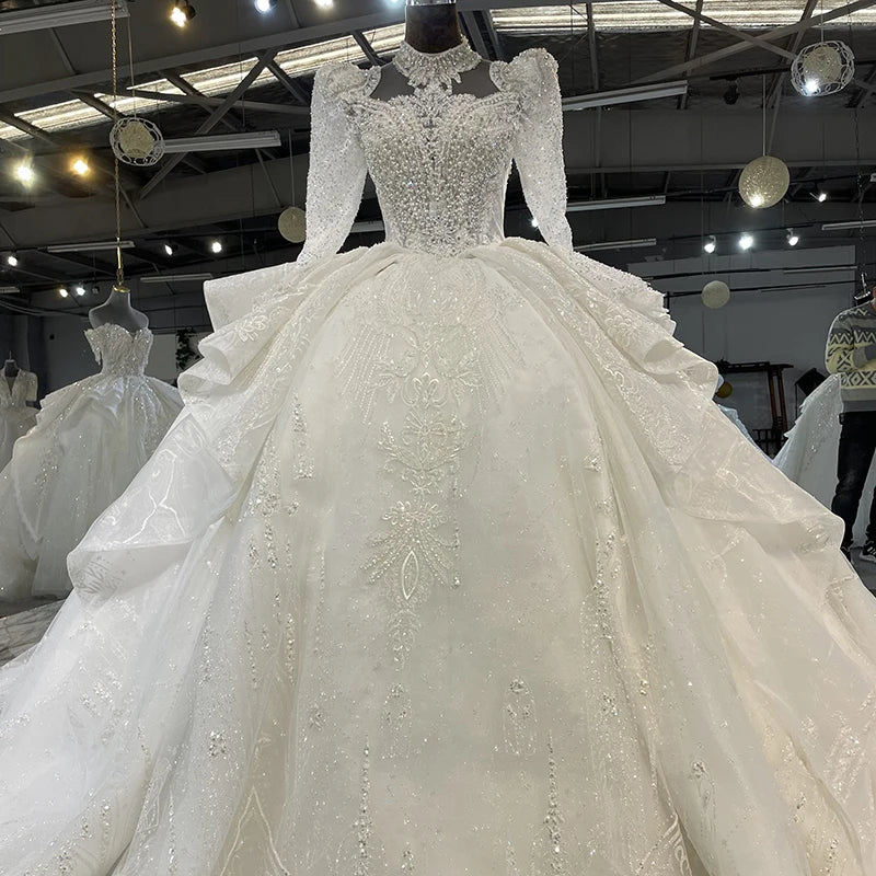 Jancember MN107-1 New Arrival Hot Selling Ball Gown Luxury Wedding Dresses for Women 2022