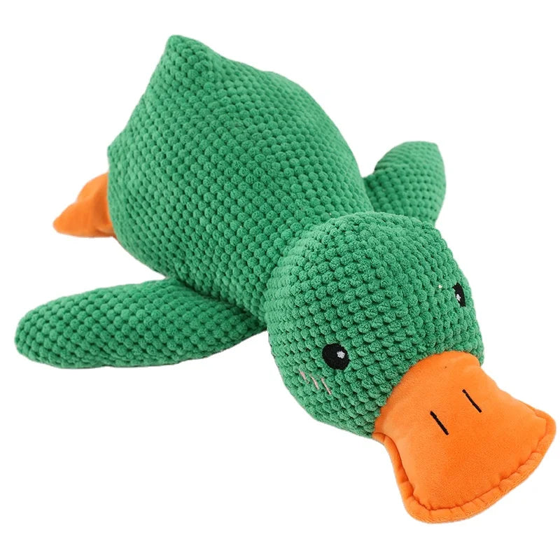 Duck Shape Dog Toy Bite Resistant Interactive Plush Doll Vocal Pet Teeth-grinding Toy Pet Supplies