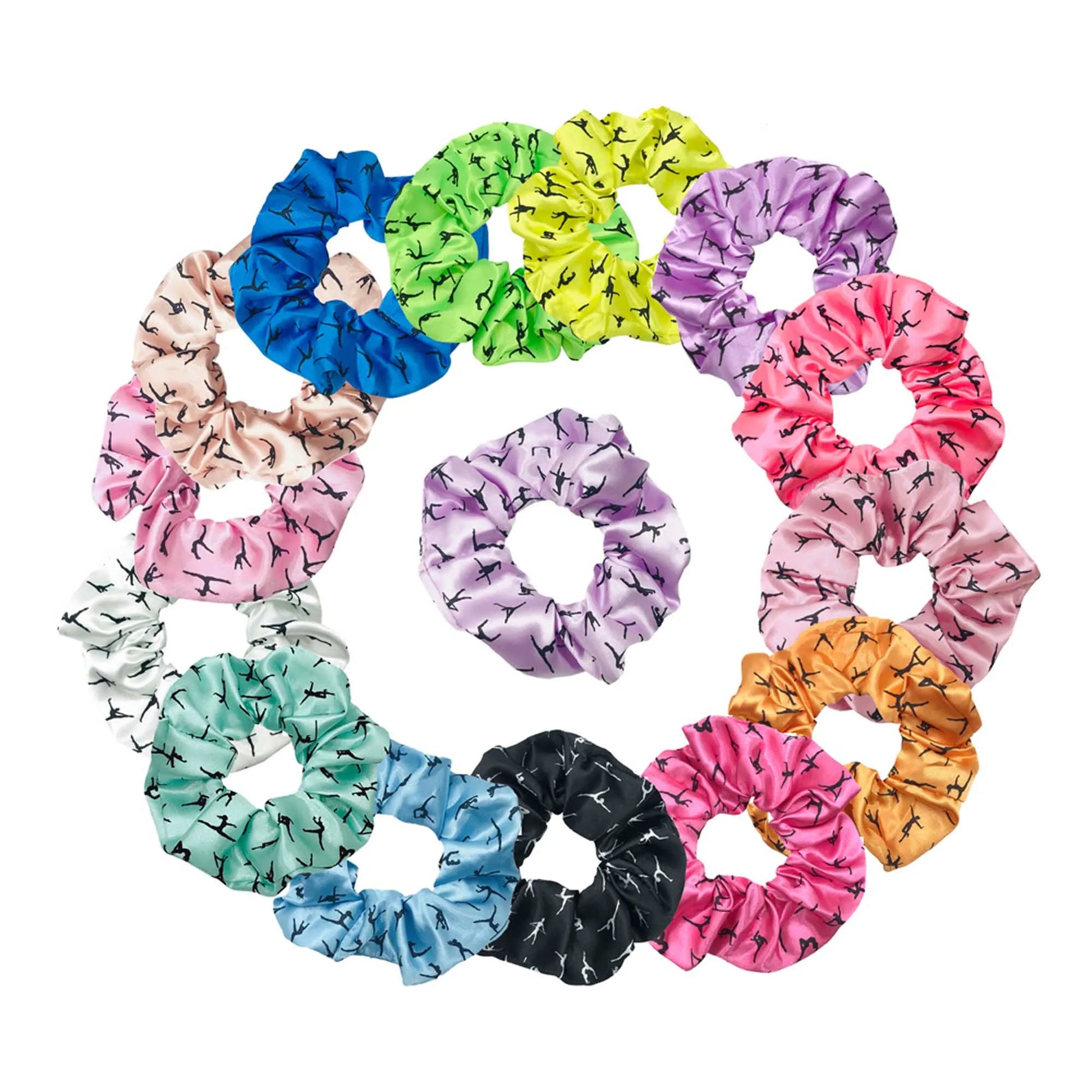 100pcs Gymnastic Hair Scrunchies Wholesale 16 Colors Sports GYM Scrunchies Girls Ponytail Holder Elastic Hair Band Headwear