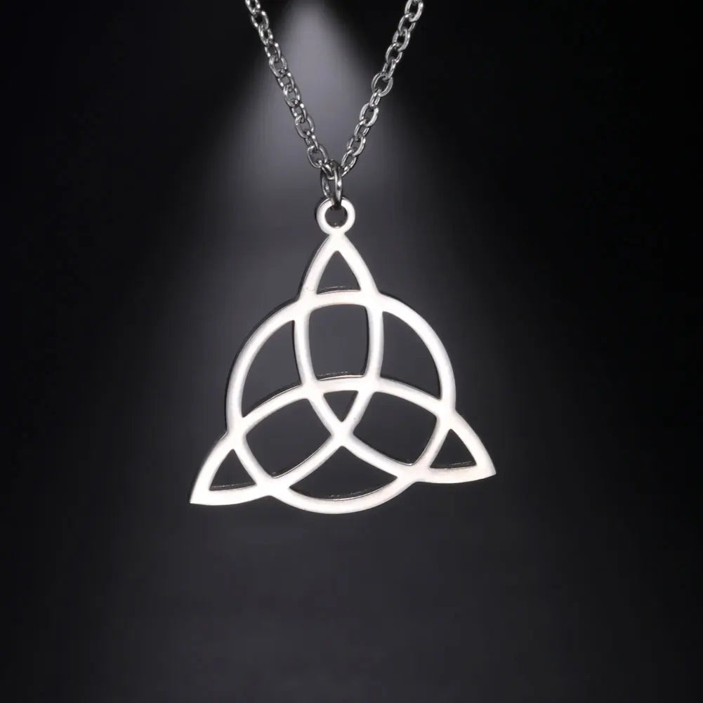 Triquetra Irish Knot Pendant Stainless Steel Necklace Fashion Jewelry Necklaces for Man Woman