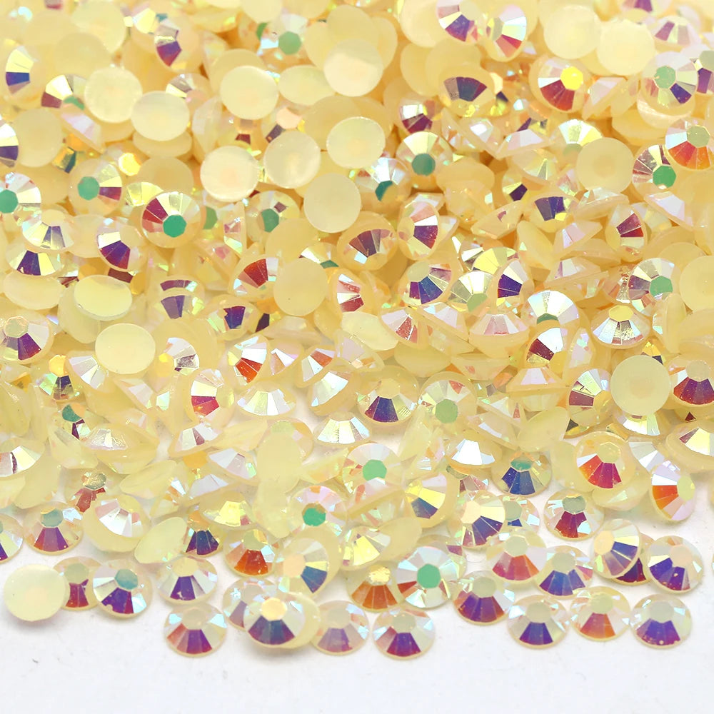 XULIN Wholesale  Ab Color Accept Customized Mix Color Flatback Round Half Resin Rhinestone