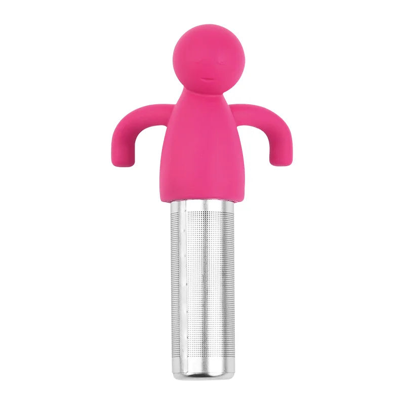 Factory Price Sale Cartoon Shape Tea Mesh Filter Silicone Stainless Steel Tea Strainer With Handle