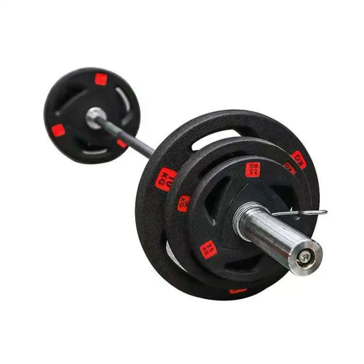 NJ Wholesale Custom Logo 10/20kg Barbell Stack Plate Rubber 45lb Cast Iron Weight Plates for Gym