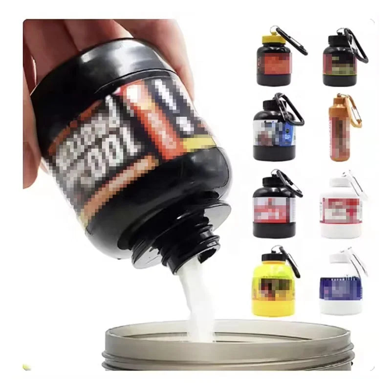 Wholesale Portable Protein Powder Bottle With Whey Keychain Health Funnel Medicine Box Small Water Cup Outdoor Camping Contai