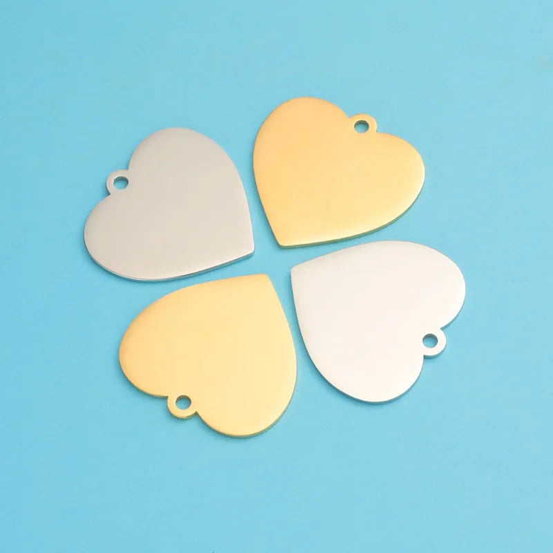 Factory Customization Personalized Mirror Polished Stainless Steel Hollow Pet Blank Label Heart Pendant Jewelry Wholesale