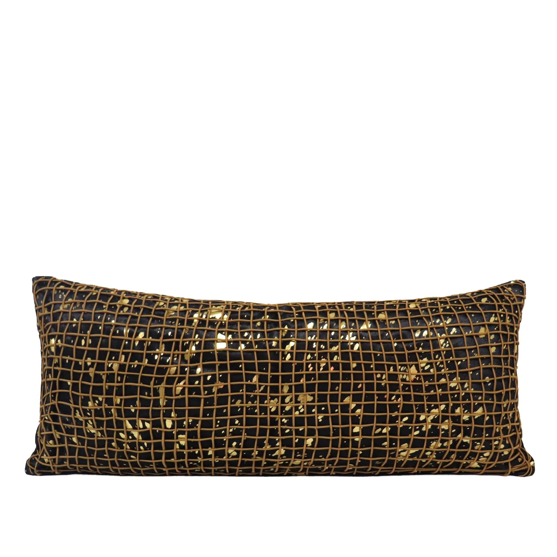 Tiff Home 30*70cm Horsehair Woven Bronzing Grid Eco-Friendly Anti-Dust Mite Decorative Throw Pillow Removable Cover