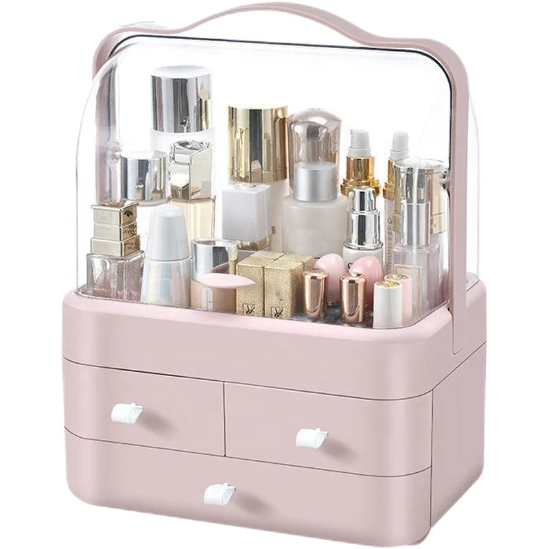 Portable Clear Rotating Light Luxury Multi-function Plastic Jewelry Organizer Storage Box