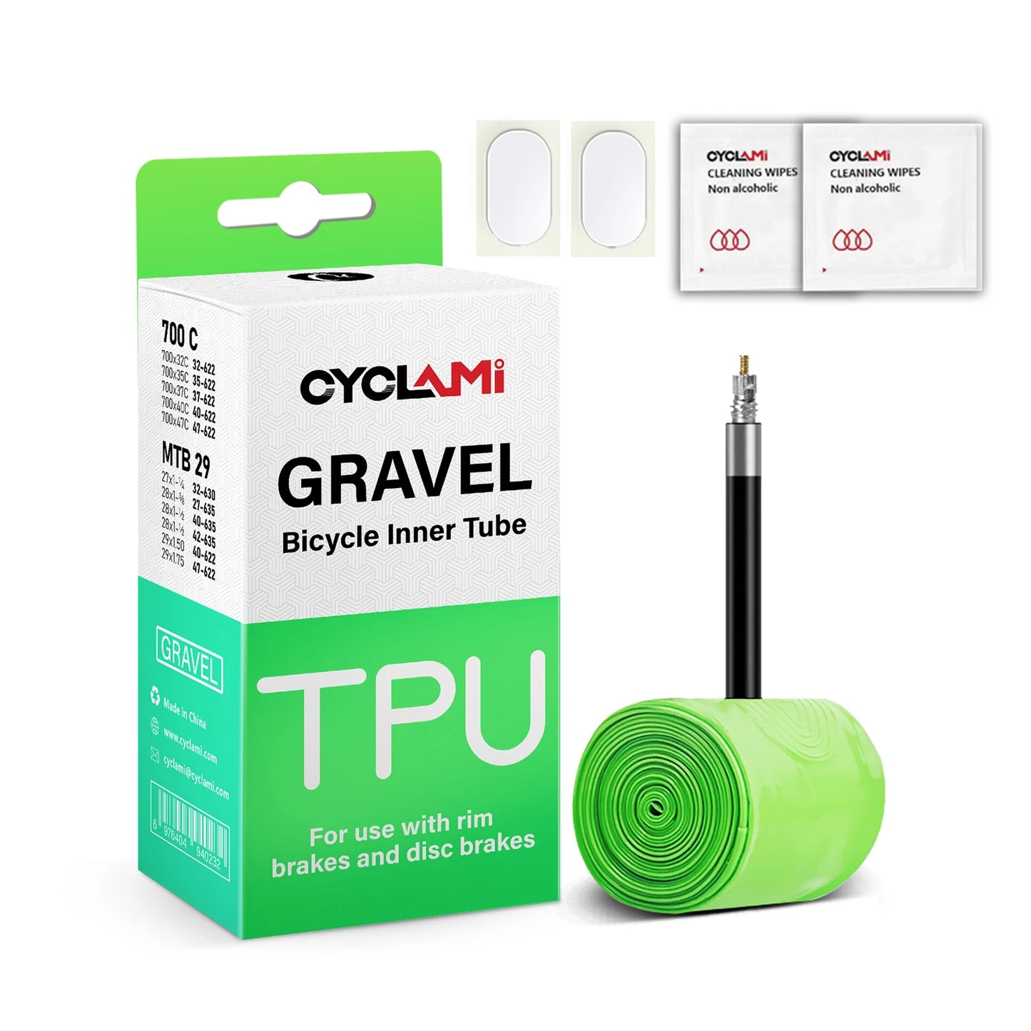 CYCLAMI TPU Tube Road Bicycle Inner Tube 700/32C-47C MTB Tire 29/1/4-1.75 Gravel Bike Tube Presta Valve 45mm Bike Accessories