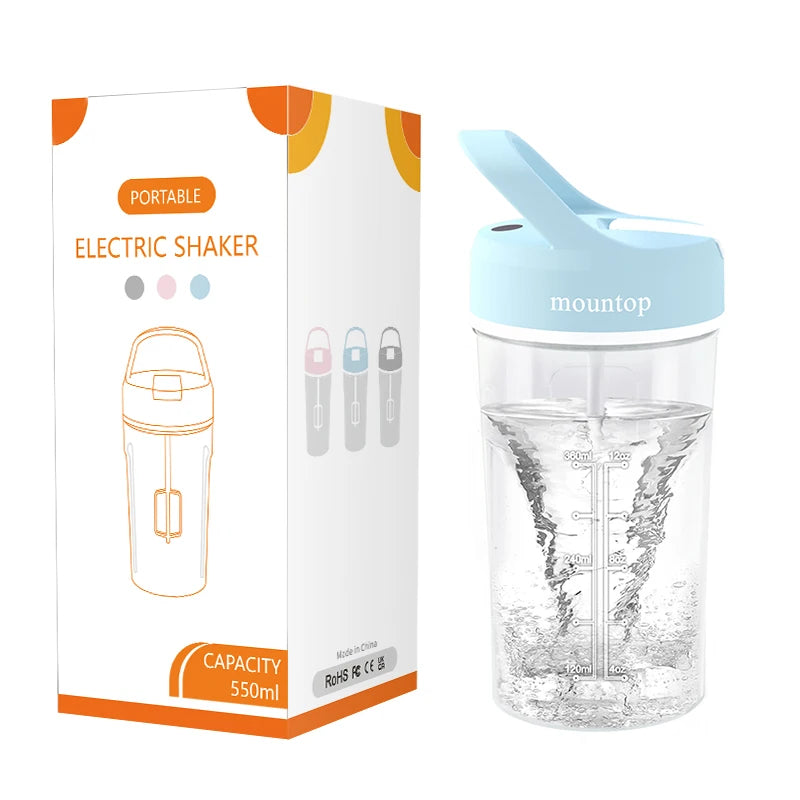 Portable USB Rechargeable Shaker Mixer Cup Reusable Protein Shake Water Bottle Free Shipping Electric Protein Shake Bottle Gy