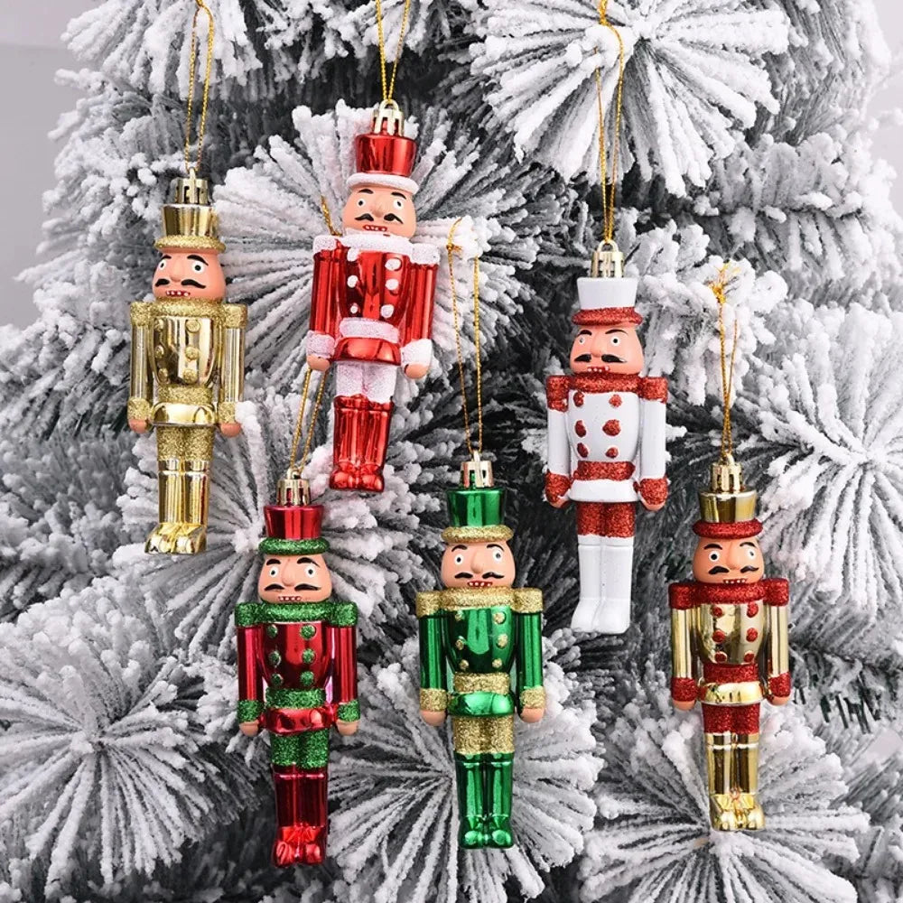 Plastic Nutcracker Doll Christmas Tree Ornaments Gifts Wooden Soldier Nutcracker for Christmas Decoration