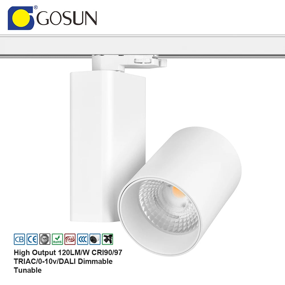 For Gosun Factory 32W Cob LED Track Light Smart Dimmable 5 Years Warranty Modern Design Style Anti-Glare CCT 2700-7000K Alumi
