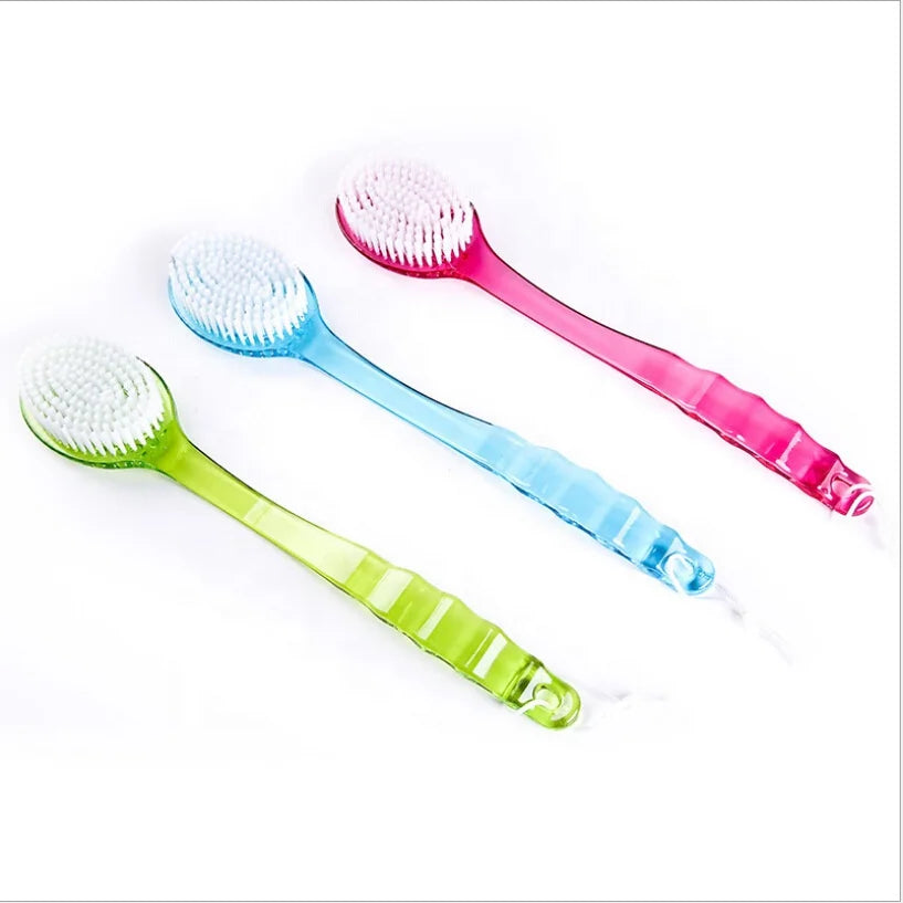 Hot Selling Plastic Long Handle Bath Body Brush Massage Shower Brush Oval Double Sided  Back Bath Brushes