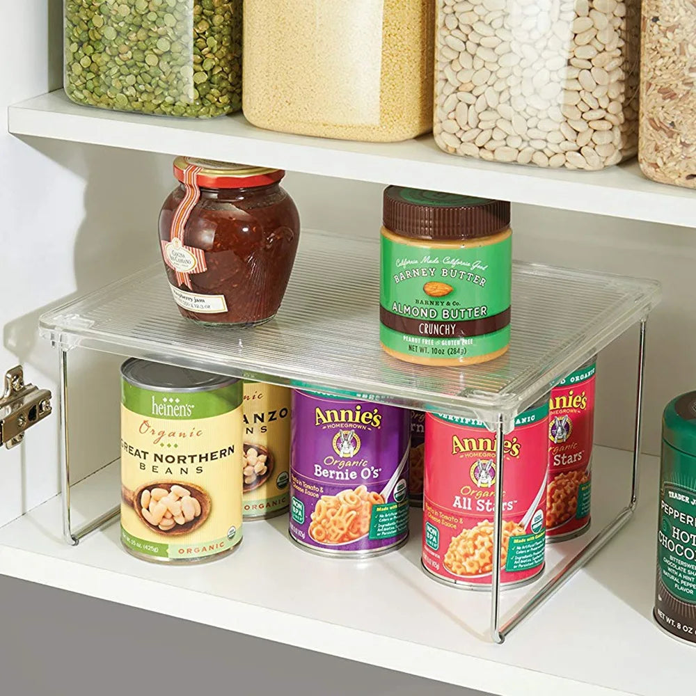 Kitchen Transparent Foldable Desktop Cabinet and Counter Top Cupboard Organizer Shelf Under Sink