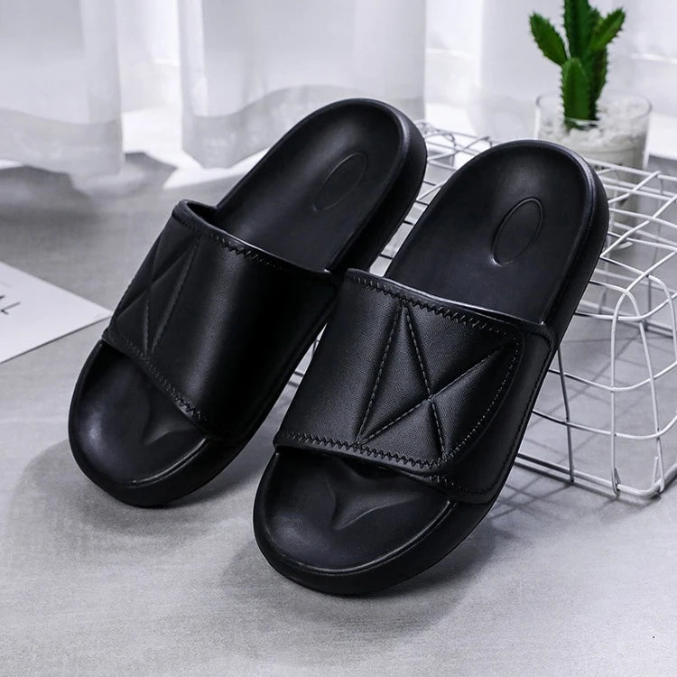 2024 Fashion Black EVA Beach Sandals Indoor Non Slip Bathroom Pillow Cloud Slides Slippers