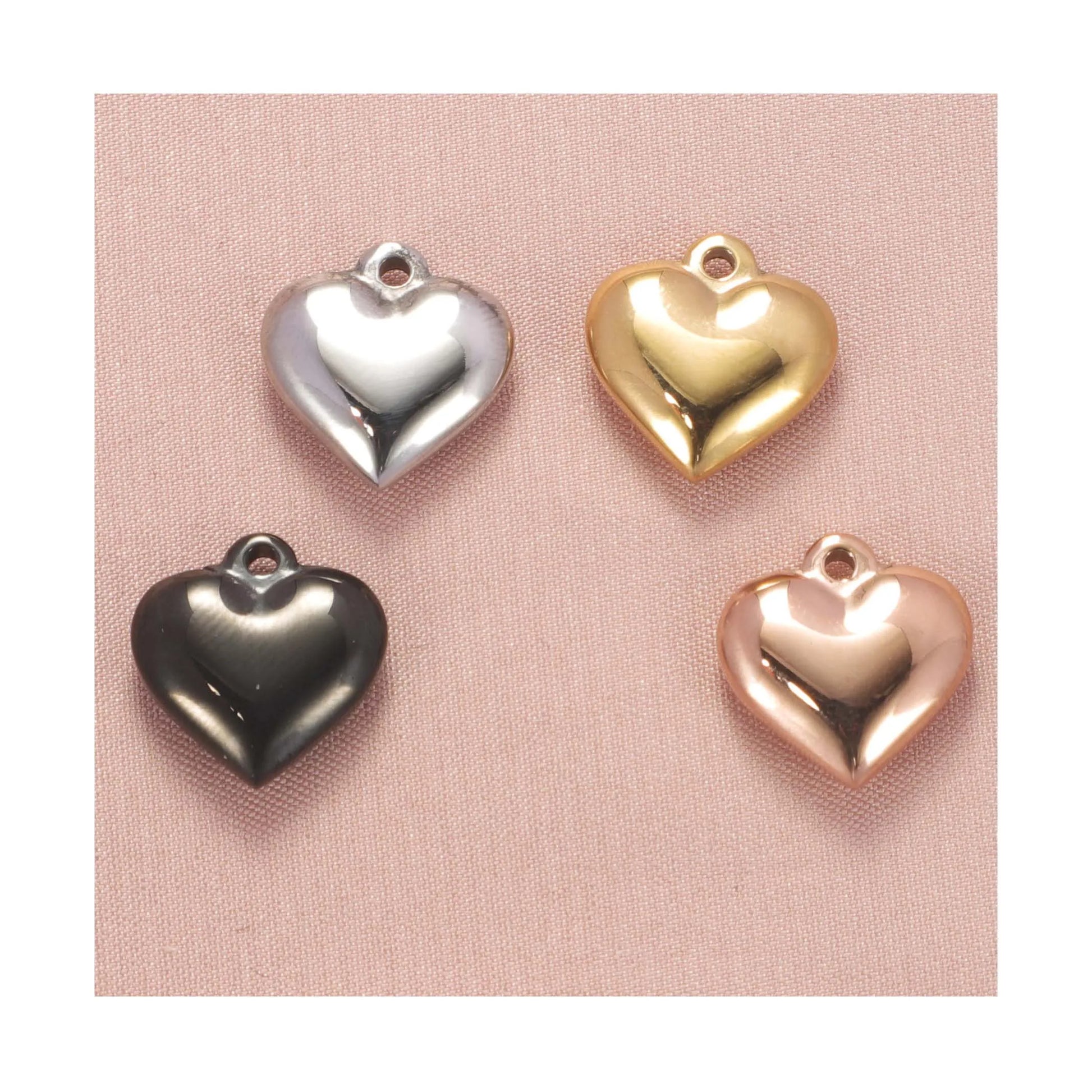 New Personality Simple Stainless Steel Solid Peach Heart DIY Pendant Heart Shaped Jewelry Accessories Polishing Components