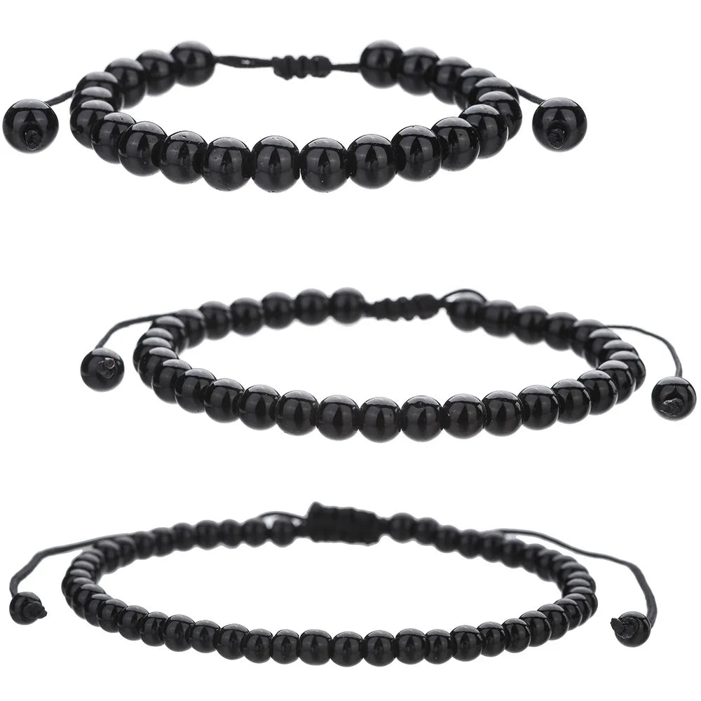 Personality Fashion Natural Stone Bracelet Tiger Eye Volcanic White Turquoise Braided Beaded Bracelet for Men