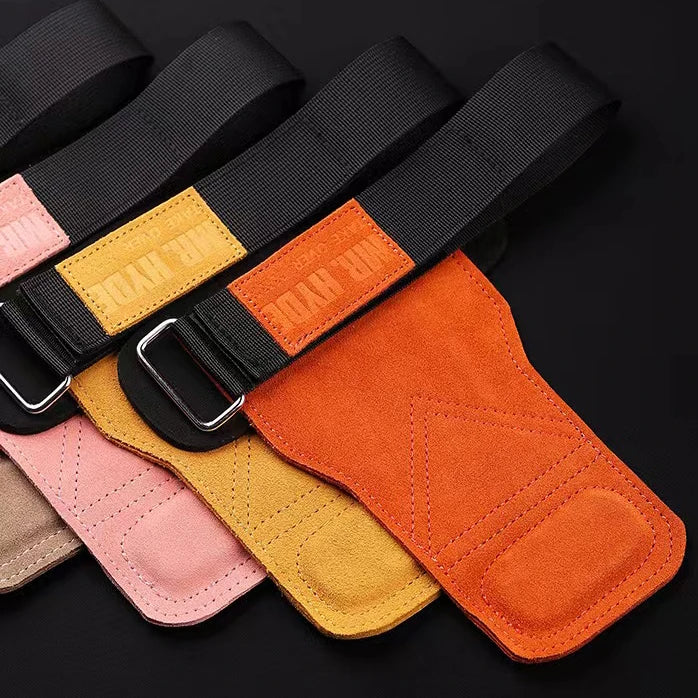 Unisex Gym Adjustable Wrist Straps Premium Eco-friendly Durable Cowhide Weight Lifting Power Grip Pad Zipper Closure