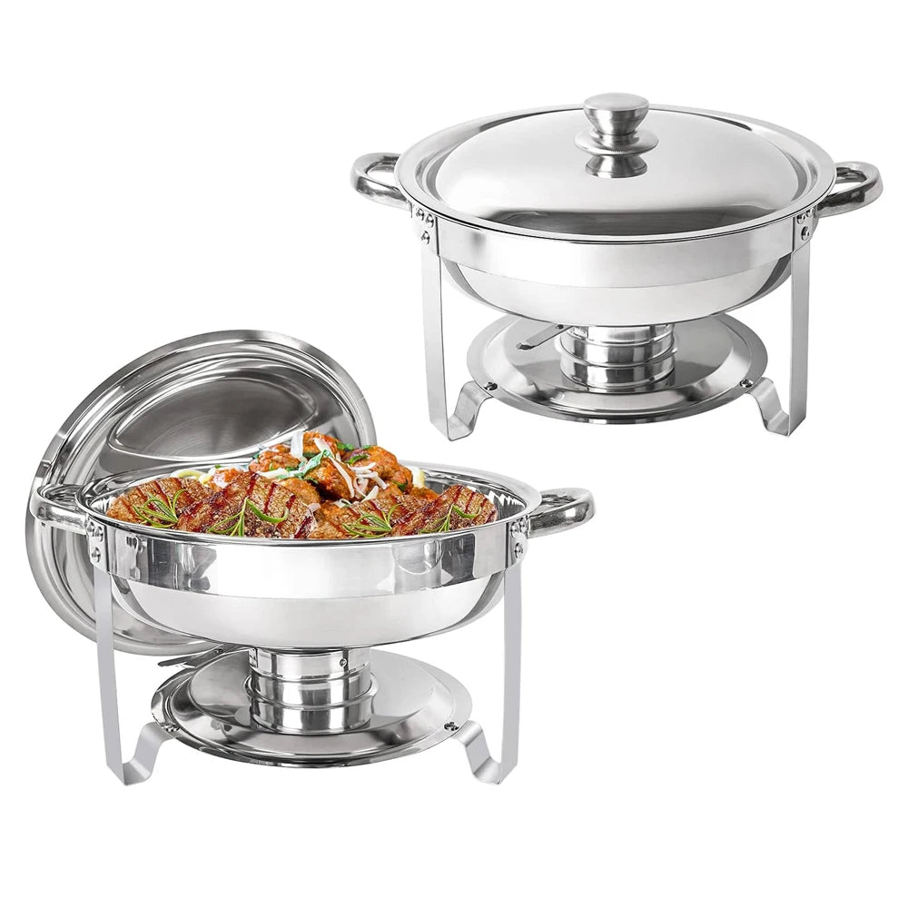 Factory Price 5QT Round Stainless Steel Chafer for Catering Chafing Dish Buffet Set