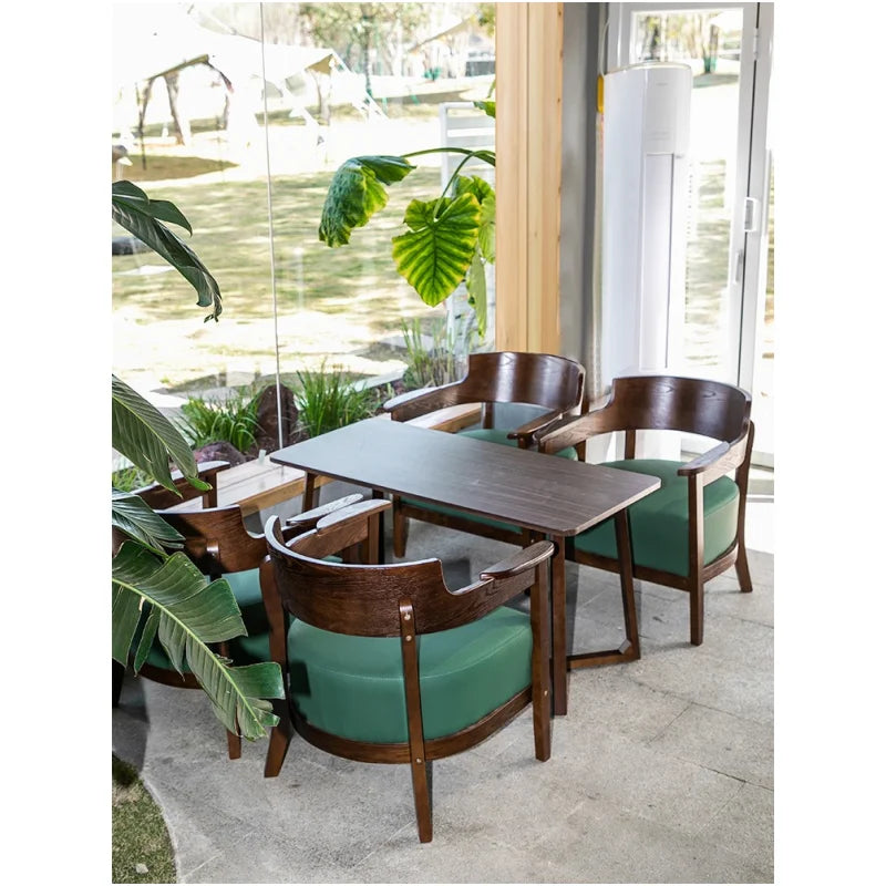 Wholesale Restaurant Furniture Italian Solid Wood Chair Napapi Leather Seat Arm Dining Chair for Coffee Shop