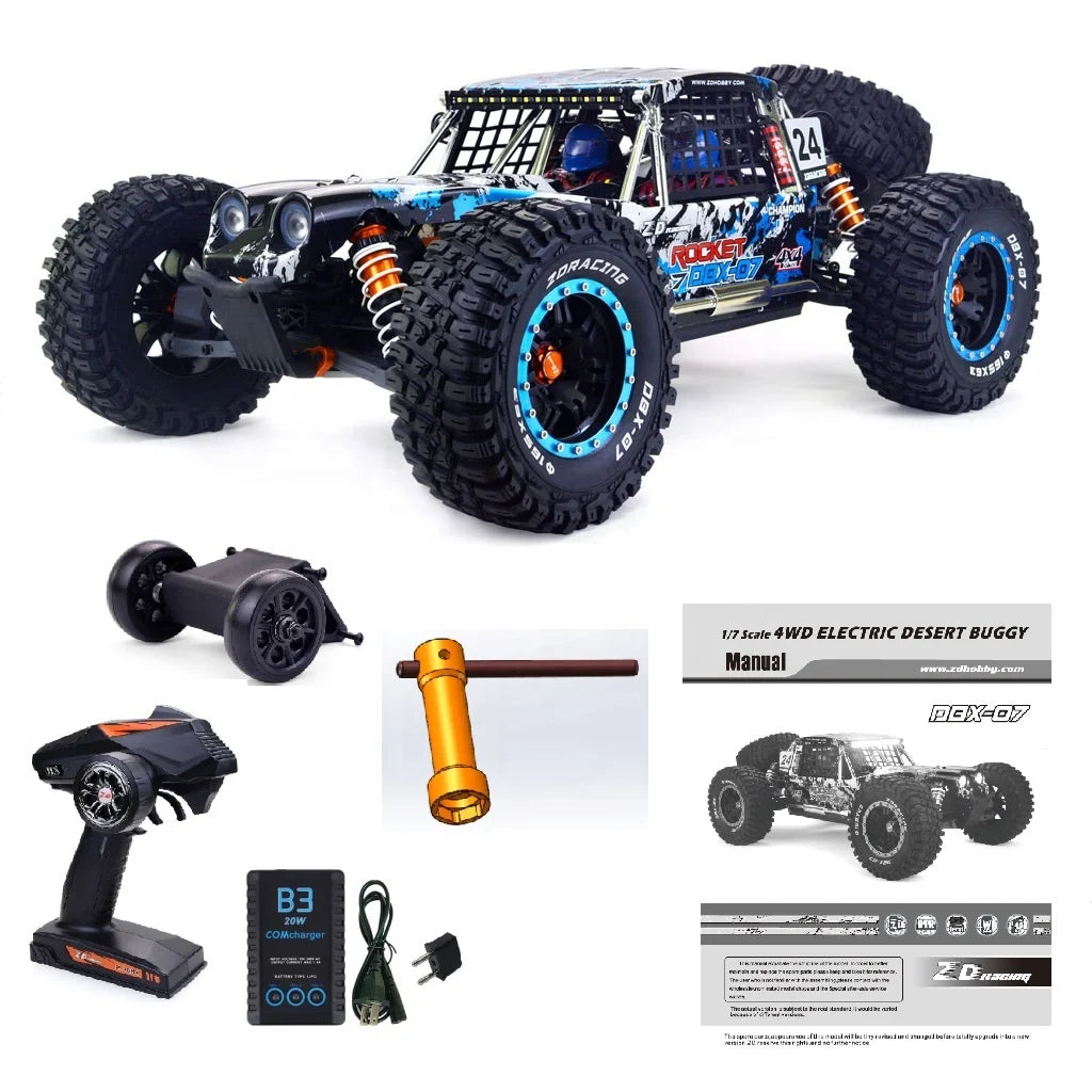 ZD Racing DBX-07 1/7 2.4G 4WD RC Car 80km/h High Speed Brushless Off-Road Truck Remote Control Electric RTR Models Toys for M