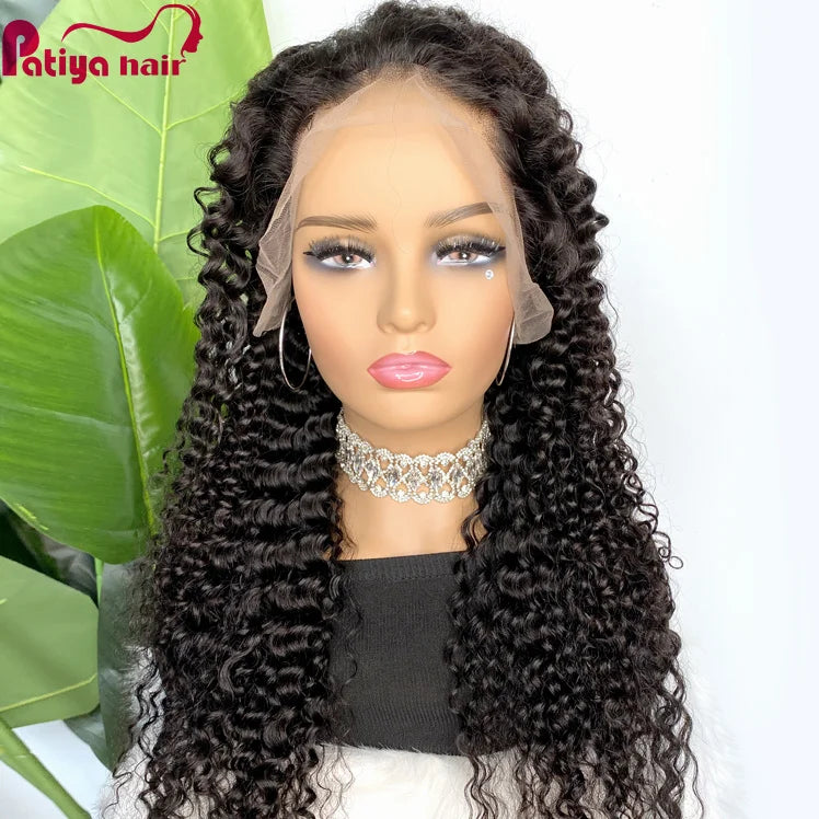 Online Shopping USA Curly Natural Hair Wig Wholesale Raw Vietnamese Human Hair Transparent Glueless HD Lace Front Closure Wig