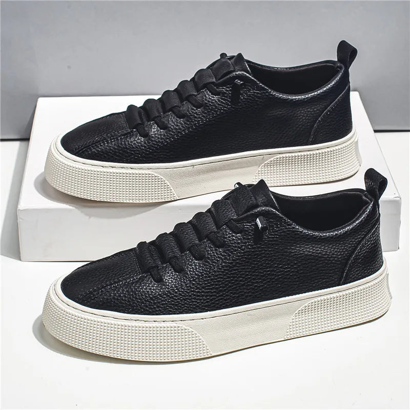 Men's Sneakers Leather Men Loafers Shoes Fashion Slip on Men Driving Soft  Shoes