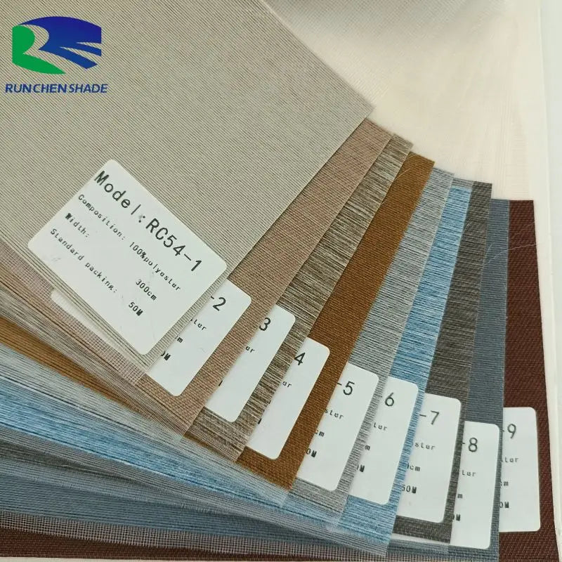 China Factory Built-In Electric Spring Modern Korea Style 100% Polyester Plain Solid Color Zebra Blind Blackout Fabric for
