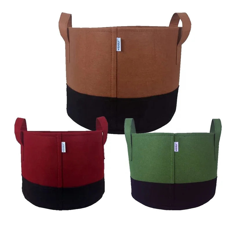 1/2/3/5/7/10/15 Gallon Non Woven Fabric Durable Reusable Biodegradable Double Color Grow Bags for Garden Farmhouse Style