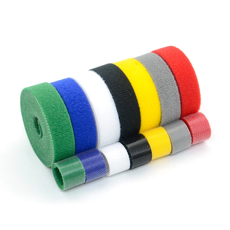 Colorful Heavy Duty Pure Nylon Self Adhesive Reusable Wrap Pallet Strap Belt Super Elastic Back to Back Hook and Loop Cable T