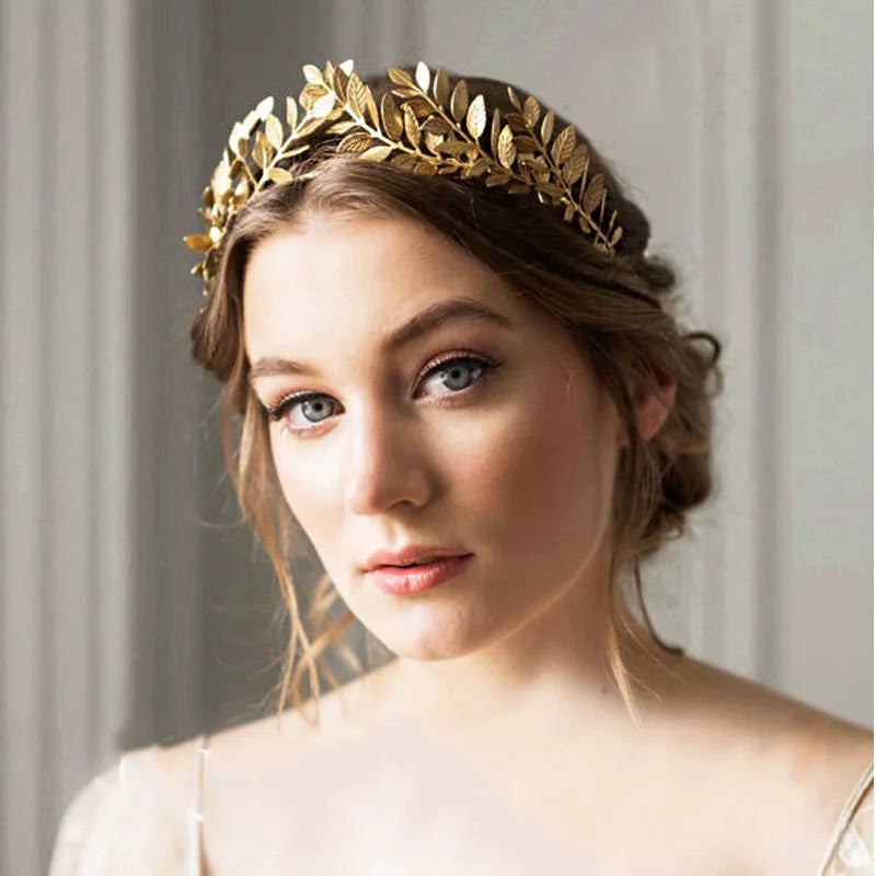 Personalized Baroque Gold Leaf Crown Hair Accessories Hair Crown Women Dinner Party Birthday Gift