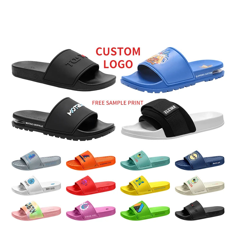 Custom Logo Anti-Slippery Waterproof Thick Sole Bathroom Slippers Non-Slip House Slides Women Men Indoor Shower