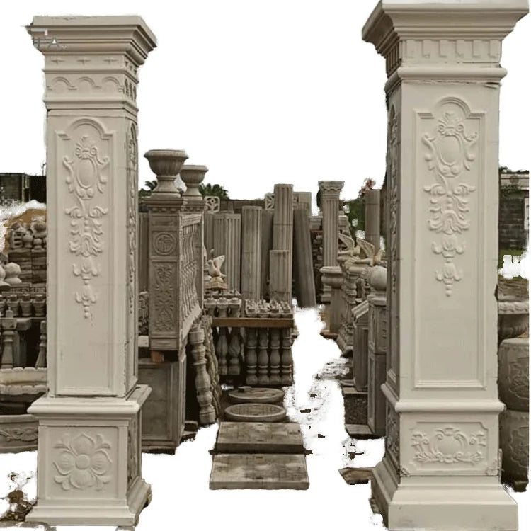 2024 Customized European Style Silicone Rubber Mold Decorative Concrete Block Mold for Cement Roman Pillar for Villa Applicat