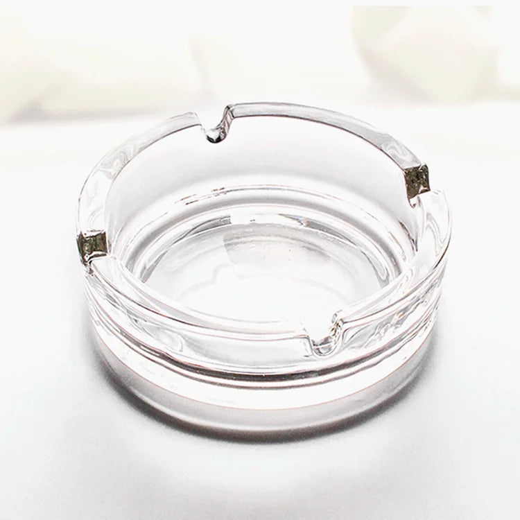 Creative Fashionable Ashtray Crystal Glass Gold Ashtray Office Living Room Round Home Large Ashtray