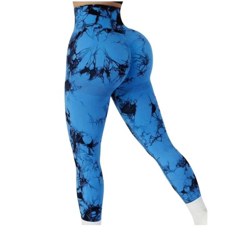 Lanyu High Waist Seamless Breathable Yoga Pants Solid Elastic Waist Scrunch Butt Fitness Gym Leggings Squat-Proof Workout Pan