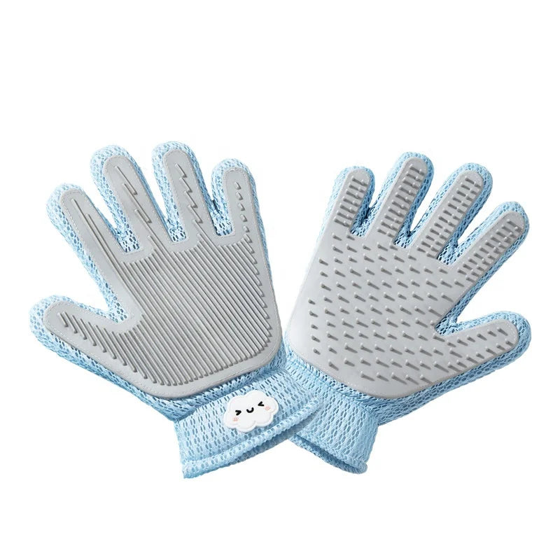 Upgraded Version Cute Design Pet Deshedding Brush Glove Hair Remover Pet Washing Grooming Massage Gloves