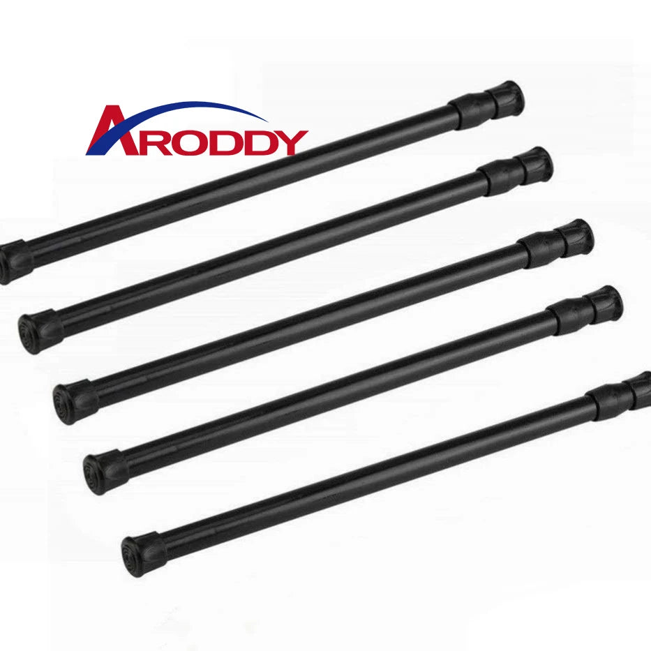 ARODDY 18-25cm Adjustable Expandable Loaded Tension Rods White Metal Iron Spring Curtain Rods for Kitchen & Bathroom