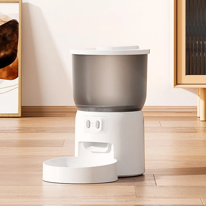 3L Smart Pet Feeder Wifi Enabled Remote Control via Mobile Phone App Automatic Dog Cat Food Dispenser Plastic Material Charge