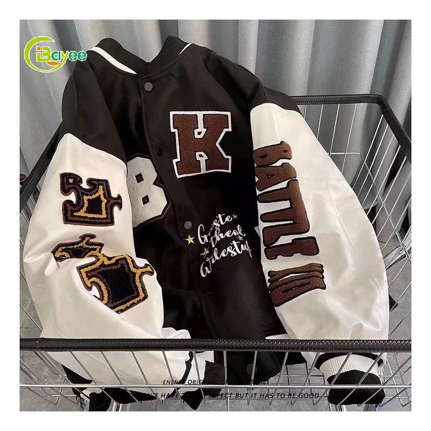 Streetwear Jacket Manufacturer Custom Leather Arms 100 Polyester Varsity Jacket Blank Men Quality Letterman Jackets for Woman
