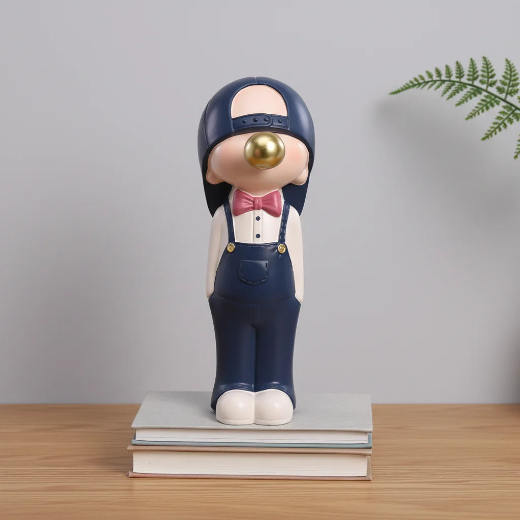 Wholesale Play Cool Handsome Bubble Boy  Figurine Modern Simple Home Sample Living Room Study Ornaments