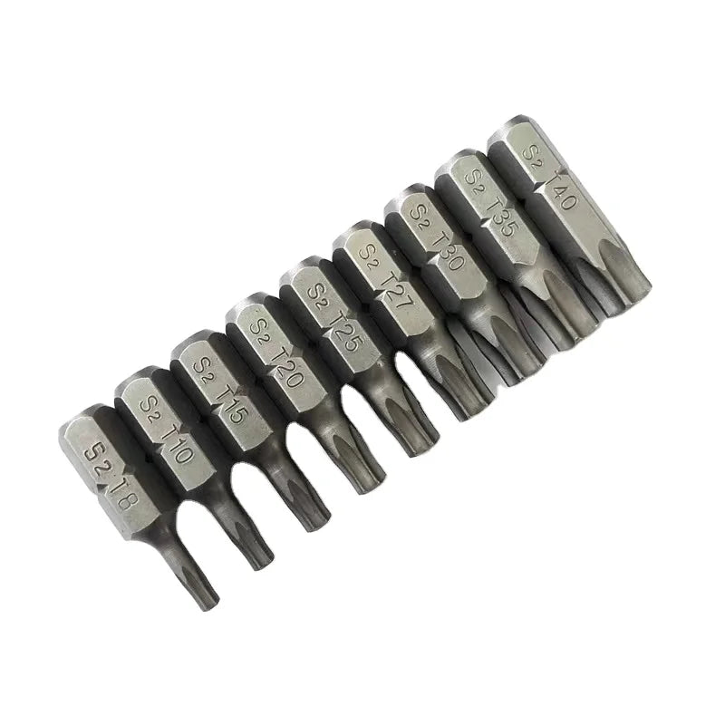 S2 Material 1/4 Hex Shank Torx Screwdriver Single End Bits