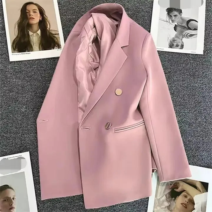 S-3XL Metal Buckle Suit Blazer New Korean Style High-end and Trendy Suits for Spring and Autumn Blazer