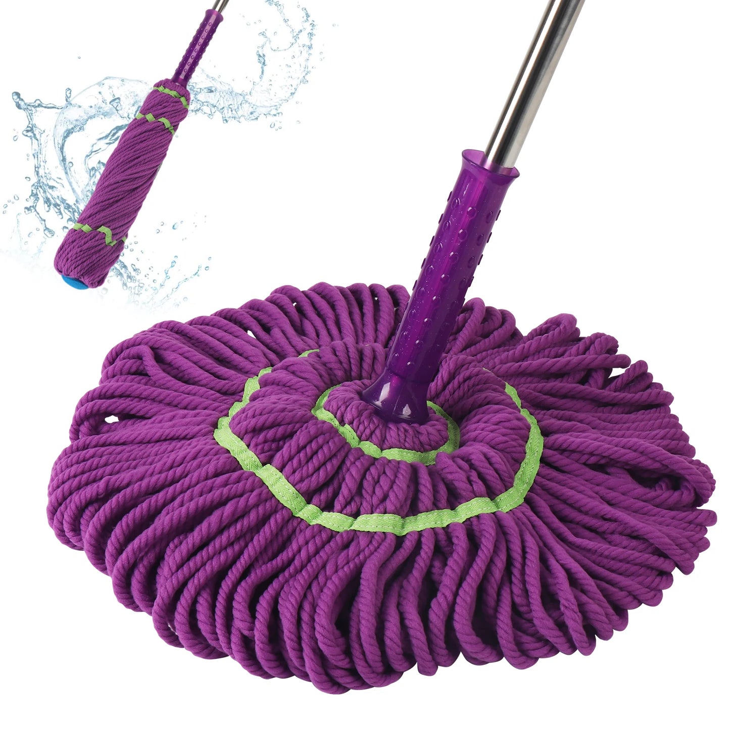 Purple Home Essential Magic Shop Mop Free-Hand Washing Self-Wringer No Dead Angle Cleaning Dehydration Rate Floor Cleaning