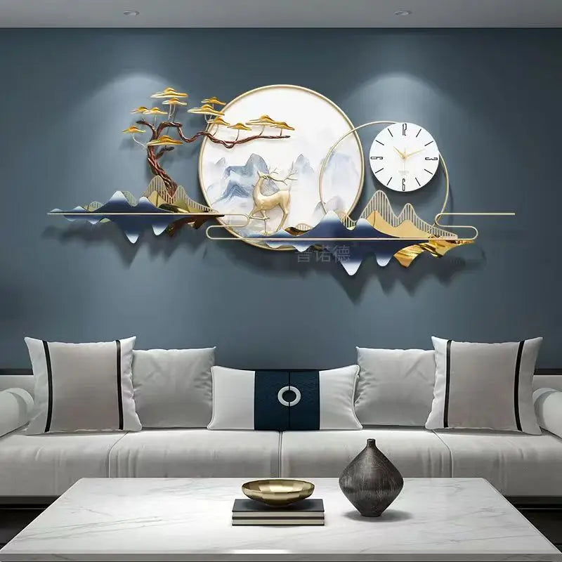 150*65 New 3d Large Metal Metallic Wall Art Clock Customized Home Decor Dropshiping Products 2024 Decoration Watch Home Luxur